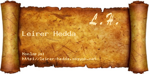 Leirer Hedda névjegykártya